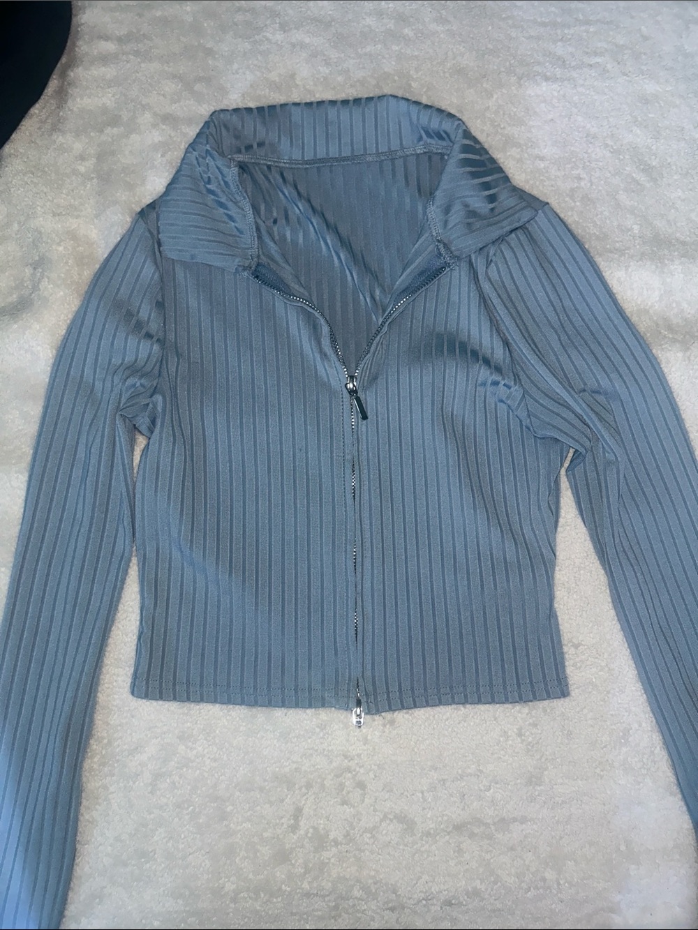 Ribbed Zip-Up Top